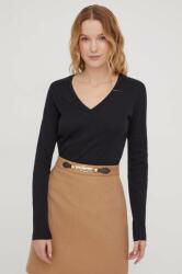 Benetton pamut hosszúujjú fekete - fekete M - answear - 6 090 Ft