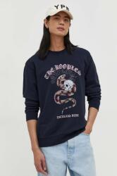The Kooples pamut melegítőfelső sötétkék, férfi, nyomott mintás, HSWE28005K - sötétkék XL