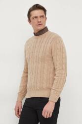 Benetton gyapjúkeverék pulóver férfi, bézs - bézs XL