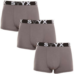 Styx 3PACK Férfi boxeralsó Styx sport gumi sötét szürke (3G1063) XXL
