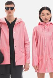 Rains rövid kabát Essential Jacket rózsaszín, átmeneti, oversize - rózsaszín XS