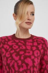Benetton gyapjúkeverék pulóver könnyű, női, rózsaszín - rózsaszín XL - answear - 36 990 Ft