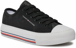 Tommy Hilfiger Tornacipő Tommy Hilfiger Low Cut Lace-Up Sneaker T3A9-33185-1687 S Black 999 37