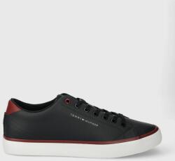 Tommy Hilfiger bőr tornacipő TH HI VULC CORE LOW LEATHER ESS sötétkék, férfi, FM0FM05041 - sötétkék Férfi 41