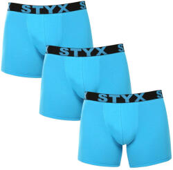 Styx 3PACK férfi boxeralsó Styx hosszú sportos gumipánt világoskék (3U1169) L
