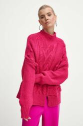 MEDICINE pulóver női, rózsaszín, félgarbó nyakú - rózsaszín M - answear - 12 990 Ft