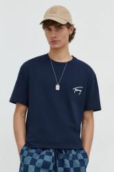 Tommy Jeans pamut póló sötétkék, férfi, nyomott mintás - sötétkék XXL - answear - 12 990 Ft