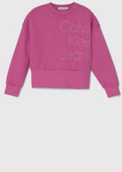 Calvin Klein gyerek melegítőfelső pamutból rózsaszín, nyomott mintás - rózsaszín 152