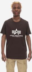 Alpha Industries pamut póló Basic barna, nyomott mintás - barna M