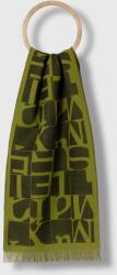 Max Mara Leisure sál gyapjú keverékből zöld, mintás - zöld Univerzális méret