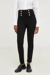 Answear Lab nadrág női, fekete, magas derekú testhezálló - fekete S - answear - 11 990 Ft
