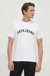 Pepe Jeans pamut póló fehér, férfi, nyomott mintás - fehér XS
