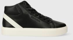Calvin Klein bőr sportcipő HIGH TOP LACE UP ARCHIVE STRIPE fekete, HM0HM01291 - fekete Férfi 44