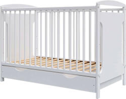 Hubners Patut copii din lemn Hubners Karly 120x60 alb cu sertar (PHKAR12ALS) - drool Lenjerii de pat bebelusi‎, patura bebelusi
