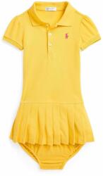 Ralph Lauren baba pamut ruha sárga, mini, egyenes - sárga 85-90