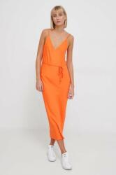 Calvin Klein ruha narancssárga, maxi, egyenes - narancssárga 38