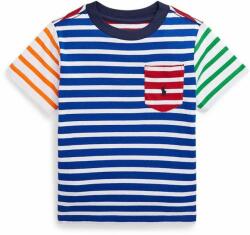 Ralph Lauren gyerek pamut póló mintás - kék 94-100
