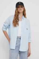 Calvin Klein pamut ing női, galléros, relaxed - kék M - answear - 29 990 Ft