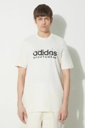 Adidas pamut póló bézs, férfi, nyomott mintás, IM8305 - bézs M