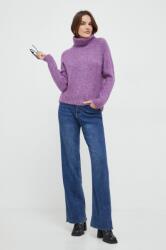 ANSWEAR pulóver meleg, női, lila, garbónyakú - lila S/M