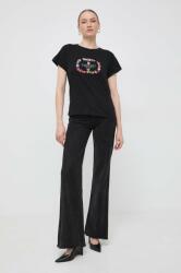 Twinset pamut póló női, fekete - fekete XS - answear - 41 990 Ft