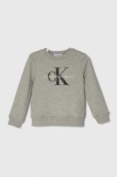 Calvin Klein gyerek melegítőfelső pamutból szürke, nyomott mintás - szürke 140