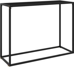 vidaXL Конзолна маса, черна, 100x35x75 cм, закалено стъкло (322812)