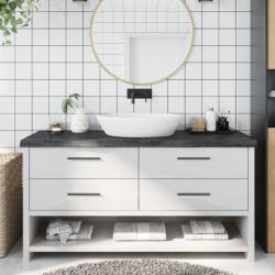 vidaXL Плот за баня тъмнокафяв 160x60x(2-6)см обработено масивно дърво (3156256)