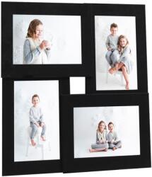 vidaXL Фоторамка колаж за 4 снимки (10х15 см), черна, МДФ (332774)