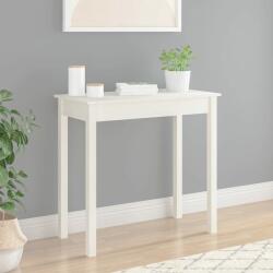 vidaXL Конзолна маса бяла 80x40x75 см борово дърво масив (814245)