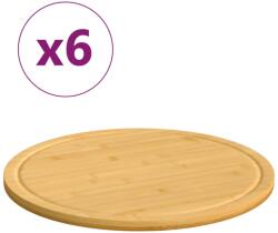 vidaXL Дъски за рязане 6 бр Ø40x1, 5 см бамбук (352779)