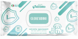 Record Record Clorhexidina, șervețele umede, câini și pisici, antibacteriene, multifuncționale, 40buc