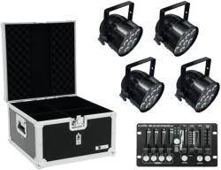 EUROLITE Set 4x LED PAR-56 QCL bk + Case + Controller - hangszerdepo