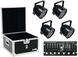 EUROLITE Set 4x LED PAR-56 HCL bk + Case + Controller - hangszerdepo