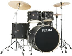 Tama - Imperialstar dobfelszerelés (22-10-12-16-14S") állványzattal, cintányérral és székkel, Blacked Out Black/Black Nickel HW - hangszerdepo