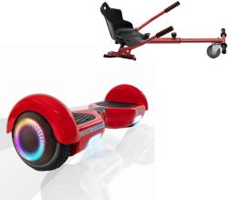 Smart Balance 6, 5 hüvelykes Hoverboard csomag standard üléssel, Regular Red PowerBoard PRO, kiterjesztett autonómiával és piros ergonómikus hoverkarttal, Smart Balance