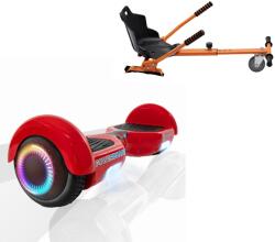 Smart Balance 6, 5 hüvelykes Hoverboard csomag standard üléssel, Regular Red PowerBoard PRO, standard autonómiával és narancssárga ergonómikus hoverkarttal, Smart Balance