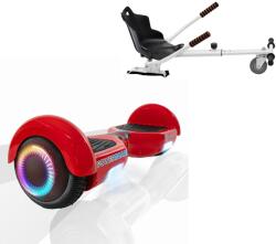 Smart Balance 6, 5 hüvelykes Hoverboard csomag standard üléssel, Regular Red PowerBoard PRO, standard autonómiával és fehér ergonómikus hoverkarttal, Smart Balance