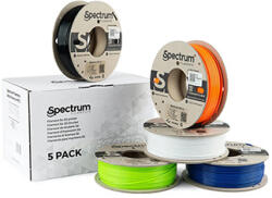 Spectrum 3D filament, Premium PET-G, 1, 75mm, 5x250g, 80748, mix Artic White, Deep Black, Lion Orange, Navy Blue, Lime Green