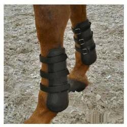 HB 120 Bőr ínvédő csizma dupla tépőzárral fekete teljes ló lábvédelem (21636)