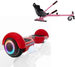 Smart Balance 6, 5 hüvelykes Hoverboard csomag standard üléssel, Regular Red PowerBoard PRO, kiterjesztett autonómiával és rózsaszín ergonómikus hoverkarttal, Smart Balance