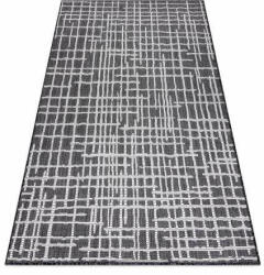  Sizál Szőnyeg - Vonalas Minta - Fekete/Ekrü - 160x220 cm (D100)