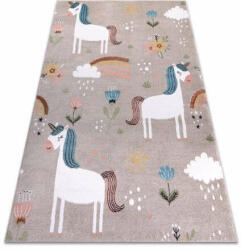 My carpet company kft Szőnyeg FUN Sweety gyerekeknek, egyszarvú, szivárvány bézs 180x270 cm (O548)