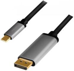 LogiLink USB 3.0 Type C DisplayPort 1.2/1.2a Átalakító Fekete-Szürke 1.8m CUA0100 (CUA0100)