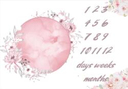 Milestone Pătură pentru fotografii Milestone - Luna, 75 x 100 cm, roz (101125) Lenjerii de pat bebelusi‎, patura bebelusi