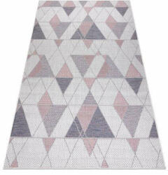 My carpet company kft Fonott sizal szőnyeg SION Geometriai, háromszögek 3006 lapos szövött ecru / rózsaszín 160x220 cm (D109)