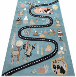 My carpet company kft Szőnyeg FUN Route gyerekeknek, utca, állatok kék 180x270 cm (O225)