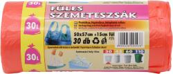  Füles szemeteszsák Piros 30 Liter 50x57+15cm 30 Db/roll