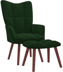  Scaun de relaxare cu taburet, verde închis, catifea (328064)
