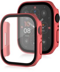  CAPACĂ COMPLETĂ PC Husă din plastic cu sticlă pentru Apple Watch SE / SE 2022 / SE 2023 (40mm) roșu